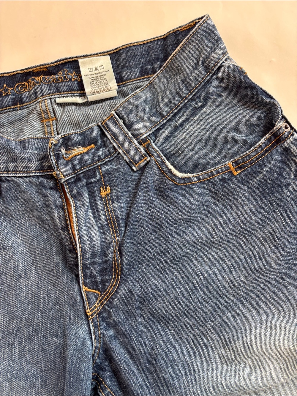 Cinch Carter Denim Jeans in Medium Blue with Contrast Stitching - Picture 11 of 15
